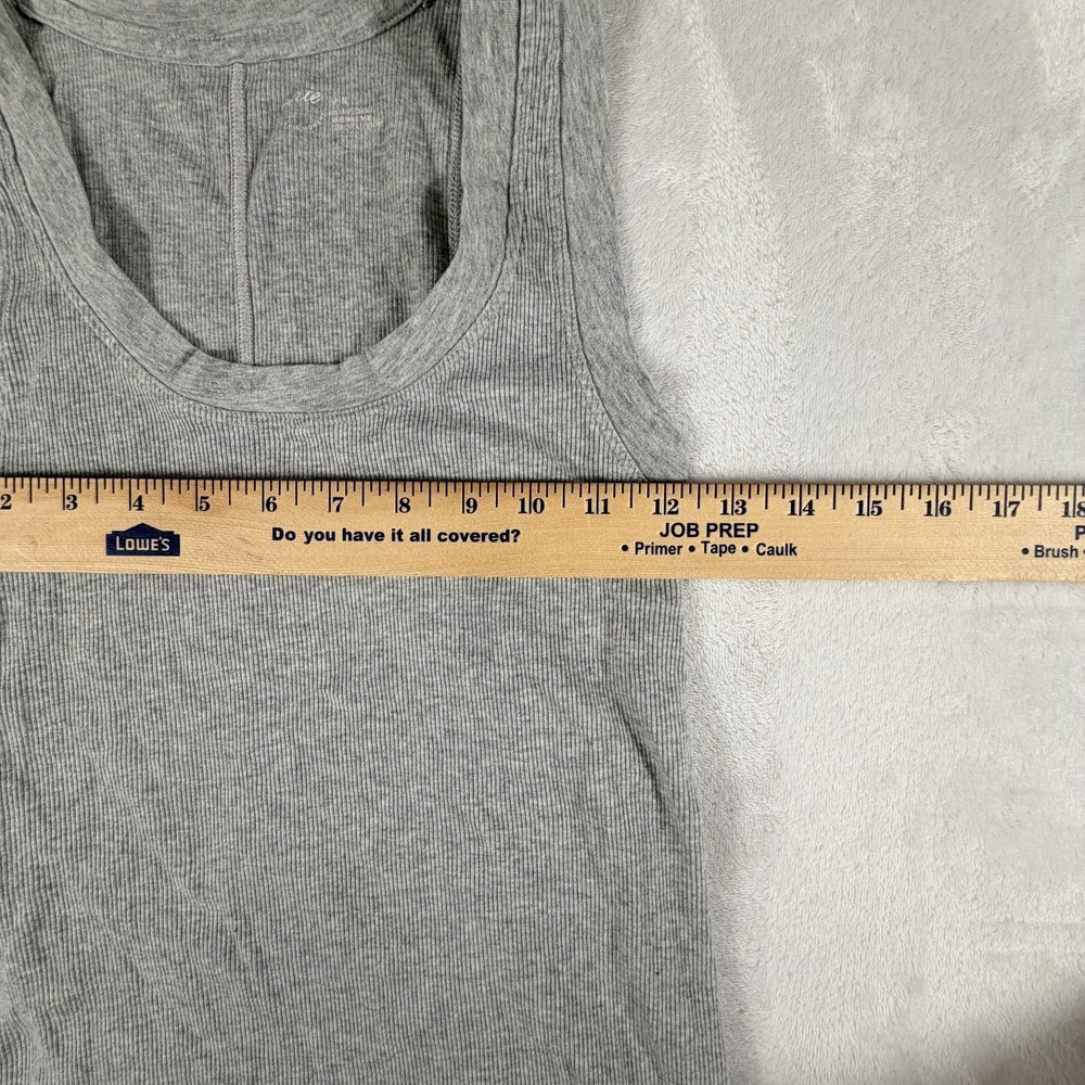 Aerie Tank Top Women's Sz L Gray Scoop Neck Racerback Ribbed - Picture 4 of 7